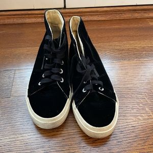 Superga velvet high top sneakers